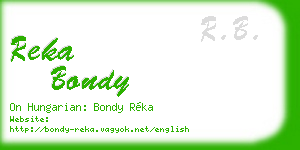 reka bondy business card